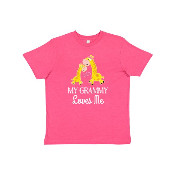 Inktastic Grammy Loves Me Giraffe Youth T-Shirt