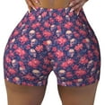 thumbnail image 2 of Uemuo red Skull flower Pattern Women Workout Impact Shorts Scrunch Butt Lifting Gym Shorts Seamless Booty Biker Shorts-XX-Large, 2 of 8