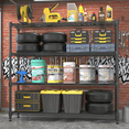 thumbnail image 3 of Legooin 18x60x72 inch Industrial Garage Shelf with Wheels Storage Rack Heavy Duty Metal Shelving Unit for Industrial Residential Use, Black, 3 of 9
