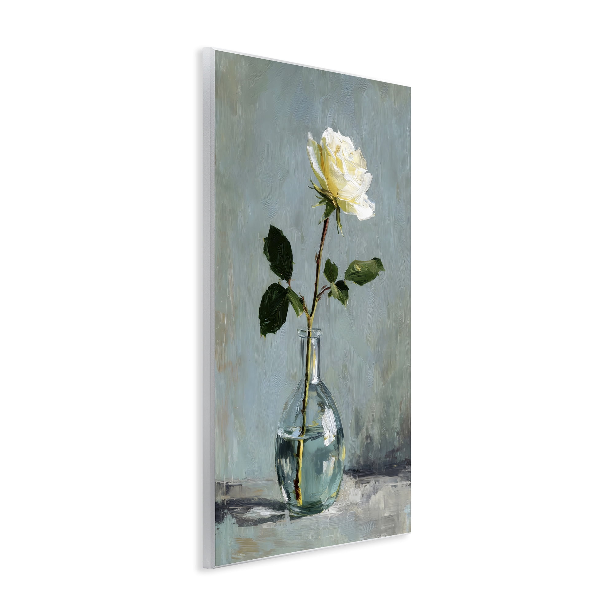 Stupell Industries Sweet White Rose in Vase Wall Plaque Art, design by Petal Prints Design