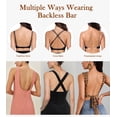 thumbnail image 6 of Exerin Women's Plunge Backless Bra Underwire Push Up Padded Multiway Low Back Bras(34C,Black), 6 of 7