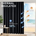 thumbnail image 3 of Chyhomenyc Black Blackout Curtains 63 Inches Long, Thermal Insulated Energy Saving Solid Soft Privacy Rod Pocket Window Curtains for Living Room Bedroom, Each 40Wx63L Inch, 2 Panels, 3 of 8