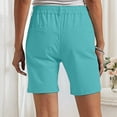 thumbnail image 5 of Favoffer Women Twill Mid Thigh Shorts Solid Color Office Bottoms Functional Side Pockets Knee Length Casual Shorts for Workplace Daily Casual Daily Attire, 5 of 9