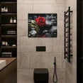 thumbnail image 3 of Bathroom Decor Wall Art Rose Flower Canvas Relax Wall Decor Zen SPA Prints Painting Floral Pictures Modern Artwork for Bathroom Kitchen Living Dining 20"x16", 3 of 6