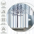 thumbnail image 4 of Baocicoo Abstract Blue Trees Shower Curtain Vintage Nature Forest Minimalism Art Style Modern Decorative Shower Curtains for Hotel Home Bathroom Polyester Waterproof Fabric with Hooks 72x72 Inches, 4 of 6
