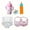 Pink, variant on 7 Pcs Baby Doll Accessories Set Include Disappearing Milk and Juice Bottles, Pacifier, Bibs, Diapers,Baby Doll Feeding Set, Dolls Pretend Play Gifts for Christmas Birthday
