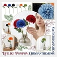 thumbnail image 2 of 1PC Artificial Pompom Chrysanthemum Flowers, Lifelike Fake Mum Ball Blooms with Green Leaves, for Home Decor Living Room Table Centerpieces Office Shelf Wedding Bouquet Floral Arrangements, 2 of 7