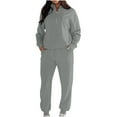 thumbnail image 3 of UAMVSH Sweatsuits Women 2 Piece Outfit Quarter Zip Sweatshirts Matching Jogger Pants Set Fall Winter Long Sleeve Lounge Set with Pockets, 3 of 6