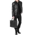 thumbnail image 2 of Noora Men's Genuine Sheepskin Leather Biker Jacket | Black Autumn and Winter Fashion Warm Motorcycle Leather Jacket for Men |, 2 of 9