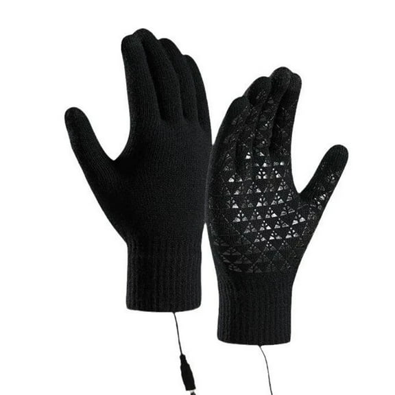 Heated Knitting Gloves USB Rechargeable for Men Women, Touchscreen Winter Heating Gloves for Cold Weather Outdoor Activities Work Skiing