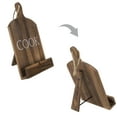 thumbnail image 6 of MyGift Text Paddle Style Wood Cookbook Stand, Country Tablet Holder, Brown, 6 of 7