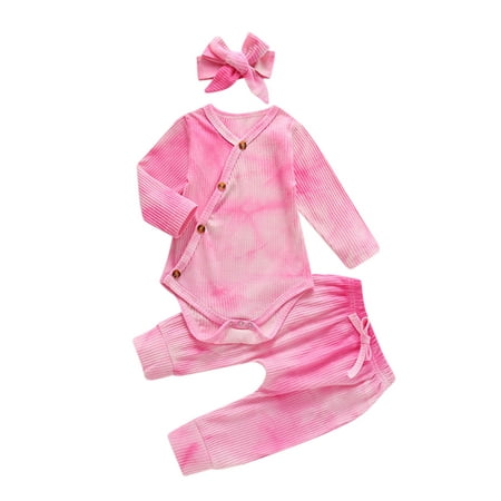 

Mikilon Newborn Infant Baby GiNewborls Boys Christmas Print Romper Jumpsuit Sets Infant Onesies Girls 6-12 Months Pink on Discount