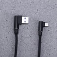 thumbnail image 2 of 1M Right Angle USB Micro Cable Braided USB 2.4 A to 90 Degree Data Cable Charger Cord for Universal Android Phone (Black), 2 of 9