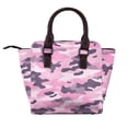 thumbnail image 3 of Single Shoulder Bag Rivet Bag 7.48×7.48×3.94in Removable Shoulder Belt Can Be Held Or Diagonal Across A Variety Of Matching Styles Texture Military Camouflage Pattern Abstract Pink_3, 3 of 6