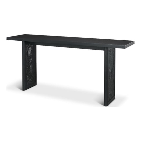 Grier 65" Black Wood w/ Black Cane Console Table