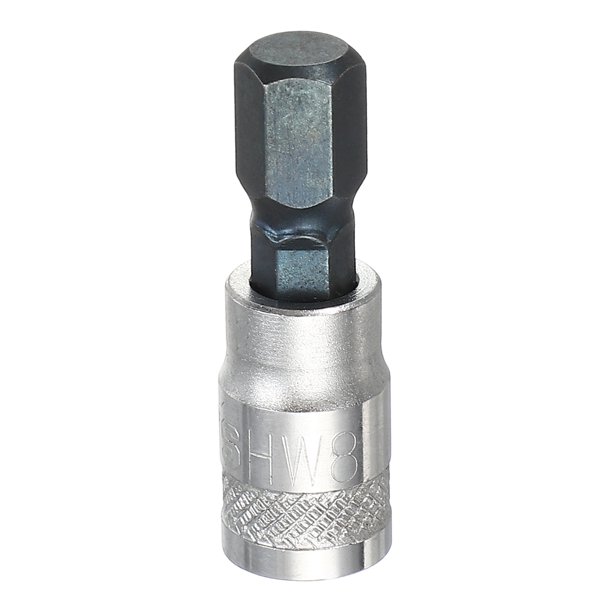 Uxcell Hex Bit Socket de 1/4" de transmisión H8 de acero S2, adaptador de socket hexagonal para tornillos y taladros, para reparación de tuercas y pernos de eje en casa y automóvil.