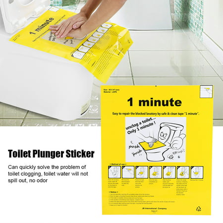 Ymiko Unclog Toilet Disposable Sticker Easy To Fix Safe and Clean Film Plunger Dredge, Dredge Toilet, Toilet Plunger
