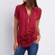 thumbnail image 2 of Blusa Casual Elegante Con Cuello en V de Moda Para Mujer Estampado de Manga Corta de Ocio Odeerbi  ODB163887, 2 of 5