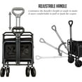 thumbnail image 6 of OVENTE Collapsible Foldable Wagon with 220lbs Weight Capacity, Heavy Duty Fabric and Metal Frame, Portable Folding Utility Cart for Grocery Shopping, Outdoor Sports, Beach and Camping, Black WFU011B, 6 of 7
