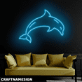 thumbnail image 3 of Craftnamesign Dolphin Neon Sign, Animal Wall Art, Led Sign For Living Room, 3 of 5