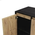 thumbnail image 4 of Furniture of America Rift 4-Door Wood Buffet Credenza in Ebony Black/Oak, 4 of 9