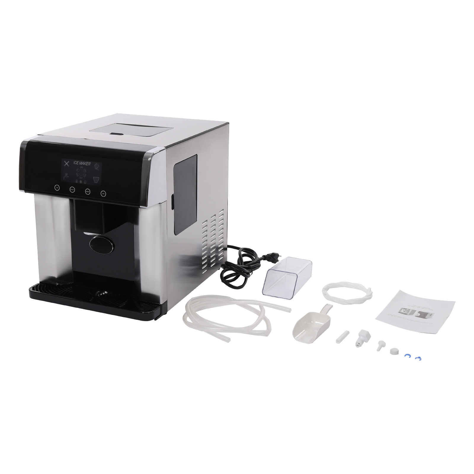 Countertop Ice Maker, 2-in-1 Ice Water Maker, Portable Electric Ice Dispenser for Homes, Cafes, Office