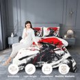 thumbnail image 3 of meiyoeat Cherry Blossom Queen Comforter Set For Kids,Japanese Samurai Ink Design Comforter Sets Queen,Black Reversible,3-Piece, 3 of 7