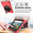 thumbnail image 4 of Dteck Case For Amazon Fire HD8 10th Generation / Fire HD 8 Plus 2020 Tablet, Heavy Duty Three Layer Rugged Hybrid Shockproof Case with 360 Rotating Stand / Hand Strap, Red, 4 of 6