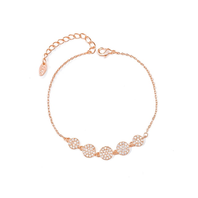 Cadena de citas de diamantes de imitación Sonducket para mujer Oro rosa