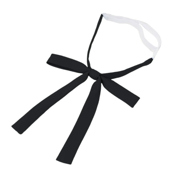 NUZYZ Elastic Band Neck Tie Adjustable Bowknot Thin Strip Design Solid Color Bow Tie Adjustable Tightness Tie,Black