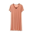 thumbnail image 2 of Censtreet Plus Size Nightgowns for Women Oversized Sleep Tshirts Dress Short Sleeves V Neck Sleepwear, 2 of 9