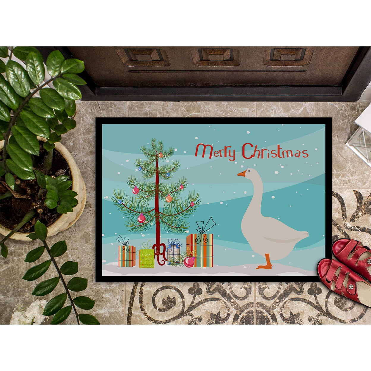 Carolines Treasures BB9259JMAT Embden Goose Christmas Indoor or Outdoor Mat, 24 x 36 in.