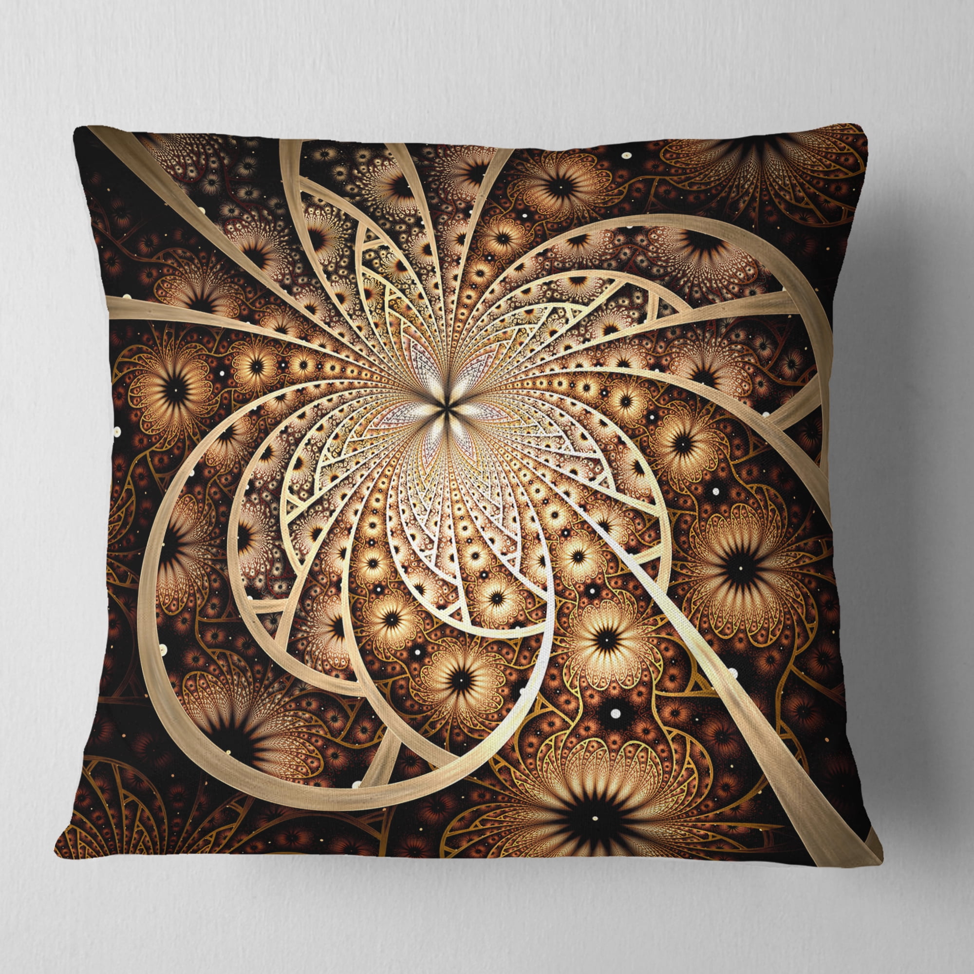 Designart 16" x 16" Contemporary, Modern Black Polyester Throw Pillow