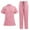 Pink, variant on Pitauce Womens Zipper High Neck Scurb Tops & Scrub Pants Workwear Medical Nurse Uniform with Multi Pockets