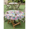 thumbnail image 5 of Outdoor Tablecloth with Umbrella Hole Zipper Easter Round Tablecloth 54" Waterproof Outside Table Cloth Spring Cute Colorful Eggs Bunny Flower Plant Patio Table Cover Tablecloths for Picnic Party, 5 of 8