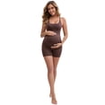 thumbnail image 5 of DARING DIVA Women's Maternity Sleeveless Bodysuit U-Neck Brown, 5 of 6