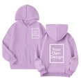 thumbnail image 7 of NAISIBABY Girls' Fleece-Lined Sweatshirt – Solid Color Long Sleeve Hooded Zip-Up Casual Jacket Purple Size 9, 7 of 7