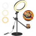 thumbnail image 1 of Selfie Ring Light with Tripod and Phone Holder, 10" Overhead LED, 1 of 5