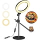 thumbnail image 1 of Selfie Ring Light with Tripod and Phone Holder, 10" Overhead LED, 1 of 5