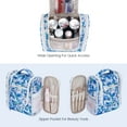 thumbnail image 5 of WANDF Hanging Toiletry Bag for Women, Multi-Compartment Cosmetic Bag with Hook, Portable Dopp Kit Organizer, Makeup Bag for Travel,Business Trip,Bathroom(Blue Flower), 5 of 10