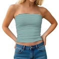 thumbnail image 2 of Antinious Ladies Solid Double Layer Stripe Tube Top Trendy Daily Casual Inner Bra, 2 of 5