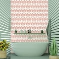 thumbnail image 4 of Tempaper Block Print Mermaids Pink Coastal Peel and Stick Wallpaper, 20.5" x 16.5', 4 of 8