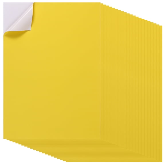 Uxcell 40Pcs Full Sheet Label Sticker Paper, A4 Shipping Labels Matte Colored Adhesive Printable Sticker Paper for Inkjet Laser Printer Printing, Yellow