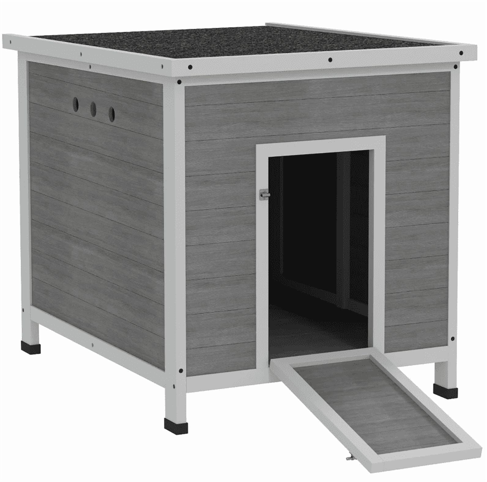 Wooden Duck House with Openable Roof Cage, Removable Floor, Double Doors, 25" x 32" x 30"