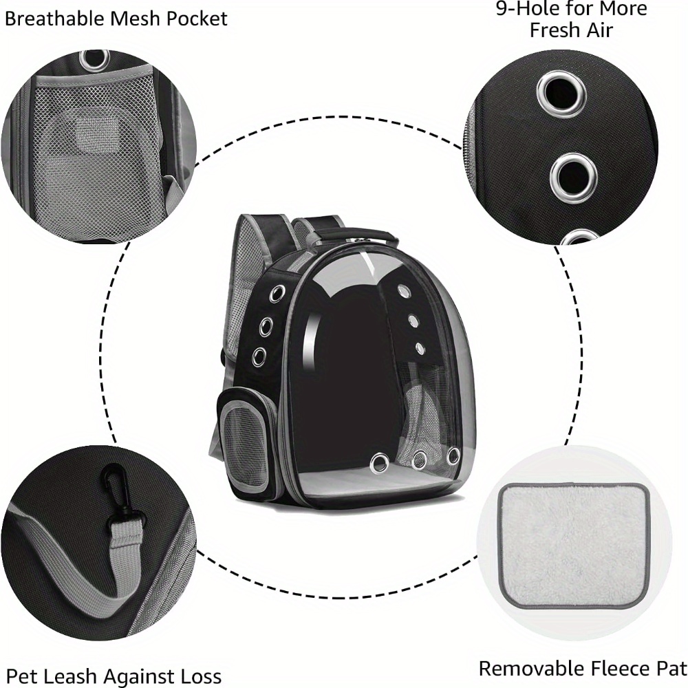 Airline-Approved Cat & Small Dog Backpack Carrier – Transparent Bubble Space Capsule Travel Bag for Hiking & Outdoor Use
