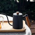 thumbnail image 3 of Stainless Steel Coffee Kettle-Slender-Mouthed, Espresso with Wooden Handle Teapot for Household - black, 3 of 7