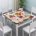 thumbnail image 3 of Beige Christmas Santa and Animal Pattern Square Fitted Tablecloth with Elastic Edge,Square Table Cover,Washable Elastic Table Cover for Home Kitchen Party Decor 36"x36", 3 of 6