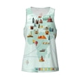 thumbnail image 4 of Fotbe World Travel Map Pattern Men's Quick Dry Workout Tank Top Gym Muscle Tee Fitness Bodybuilding Sleeveless T Shirt Breathable Workout Shirt-XX-Large, 4 of 9