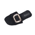 thumbnail image 4 of Eltusu Women Flat Slide Sandals, PU Open Toe Beach Slip On Summer Shoes Black Size 6, 4 of 5