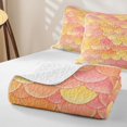 thumbnail image 4 of Manfei Mermaid Scale Quilt Full, Gradient Fish Scale Full Bedspread Sets, Pink Yellow, 3pcs, 1 Coverlet and 2 Pillowcases, 4 of 7